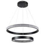 kelvo® DIAMOND KLV-101-0235-V2 Κρεμαστό Φωτιστικό Οροφής LED 75W 7500lm 360° AC 220-240V IP20 Ρυθμιζόμενο Λευκό CCT με Χειριστήριο από 2700K έως 6000K Dimmable – Lumileds SMD Chip – Μαύρο Ματ – Μ60 x Π60 x Υ40cm – 3 Χρόνια Εγγύηση