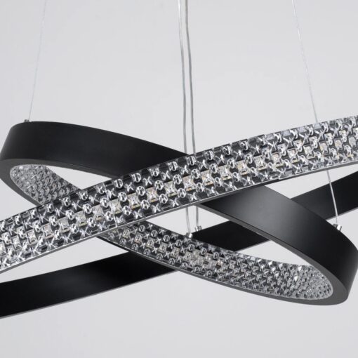 kelvo® DIAMOND KLV-101-0235-V2 Κρεμαστό Φωτιστικό Οροφής LED 75W 7500lm 360° AC 220-240V IP20 Ρυθμιζόμενο Λευκό CCT με Χειριστήριο από 2700K έως 6000K Dimmable – Lumileds SMD Chip – Μαύρο Ματ – Μ60 x Π60 x Υ40cm – 3 Χρόνια Εγγύηση