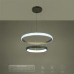 kelvo® DIAMOND KLV-101-0236 Κρεμαστό Φωτιστικό Οροφής LED 75W 7500lm 360° AC 220-240V IP20 Ρυθμιζόμενο Λευκό CCT με Χειριστήριο από 2700K έως 6000K Dimmable – Lumileds SMD Chip – Χρυσό Πλατίνα – Μ60 x Π60 x Υ40cm – 3 Χρόνια Εγγύηση