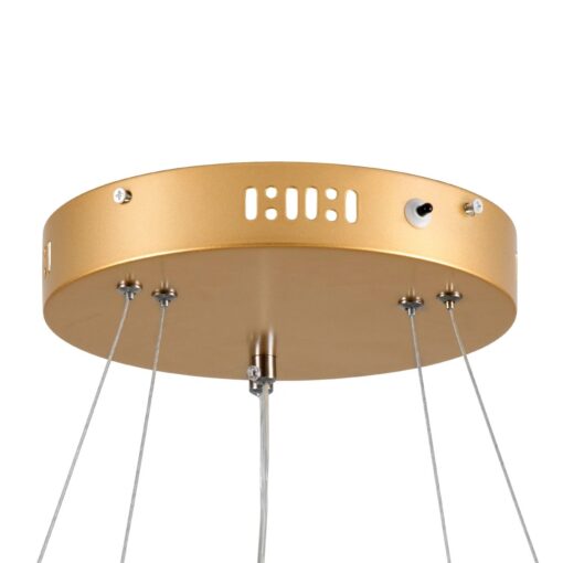 kelvo® DIAMOND KLV-101-0236 Κρεμαστό Φωτιστικό Οροφής LED 75W 7500lm 360° AC 220-240V IP20 Ρυθμιζόμενο Λευκό CCT με Χειριστήριο από 2700K έως 6000K Dimmable – Lumileds SMD Chip – Χρυσό Πλατίνα – Μ60 x Π60 x Υ40cm – 3 Χρόνια Εγγύηση