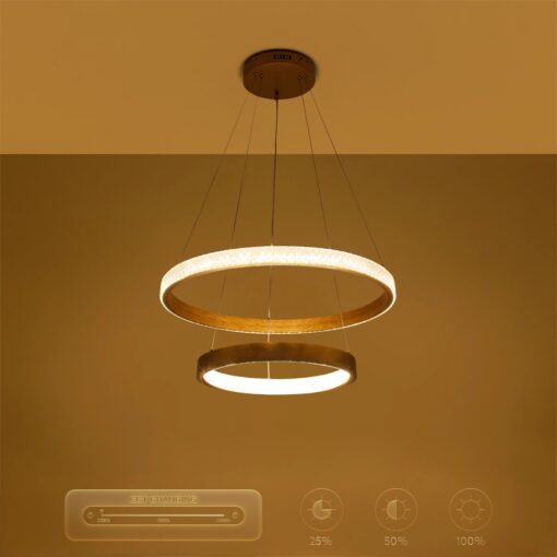 kelvo® DIAMOND KLV-101-0236-V2 Κρεμαστό Φωτιστικό Οροφής LED 75W 7500lm 360° AC 220-240V IP20 Ρυθμιζόμενο Λευκό CCT με Χειριστήριο από 2700K έως 6000K Dimmable – Lumileds SMD Chip – Χρυσό Πλατίνα – Μ60 x Π60 x Υ40cm – 3 Χρόνια Εγγύηση