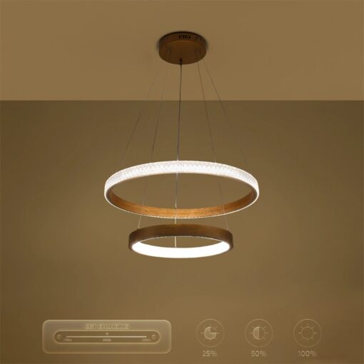 kelvo® DIAMOND KLV-101-0236-V2 Κρεμαστό Φωτιστικό Οροφής LED 75W 7500lm 360° AC 220-240V IP20 Ρυθμιζόμενο Λευκό CCT με Χειριστήριο από 2700K έως 6000K Dimmable – Lumileds SMD Chip – Χρυσό Πλατίνα – Μ60 x Π60 x Υ40cm – 3 Χρόνια Εγγύηση