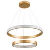 kelvo® DIAMOND KLV-101-0236-V2 Κρεμαστό Φωτιστικό Οροφής LED 75W 7500lm 360° AC 220-240V IP20 Ρυθμιζόμενο Λευκό CCT με Χειριστήριο από 2700K έως 6000K Dimmable – Lumileds SMD Chip – Χρυσό Πλατίνα – Μ60 x Π60 x Υ40cm – 3 Χρόνια Εγγύηση