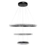 kelvo® DIAMOND KLV-101-0237 Κρεμαστό Φωτιστικό Οροφής LED 100W 10000lm 180° AC 220-240V IP20 Ρυθμιζόμενο Λευκό CCT με Χειριστήριο από 2700K έως 6000K Dimmable – Lumileds SMD Chip – Μαύρο Ματ – Μ60 x Π60 x Υ60cm – 3 Χρόνια Εγγύηση