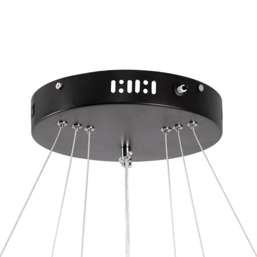 kelvo® DIAMOND KLV-101-0237 Κρεμαστό Φωτιστικό Οροφής LED 100W 10000lm 180° AC 220-240V IP20 Ρυθμιζόμενο Λευκό CCT με Χειριστήριο από 2700K έως 6000K Dimmable – Lumileds SMD Chip – Μαύρο Ματ – Μ60 x Π60 x Υ60cm – 3 Χρόνια Εγγύηση