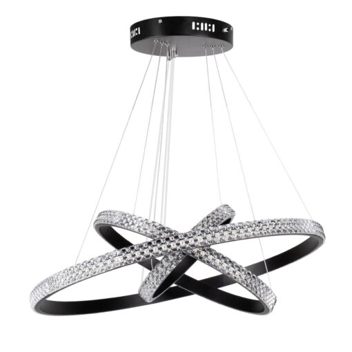 kelvo® DIAMOND KLV-101-0237-V2 Κρεμαστό Φωτιστικό Οροφής LED 100W 10000lm 180° AC 220-240V IP20 Ρυθμιζόμενο Λευκό CCT με Χειριστήριο από 2700K έως 6000K Dimmable – Lumileds SMD Chip – Μαύρο Ματ – Μ60 x Π60 x Υ60cm – 3 Χρόνια Εγγύηση