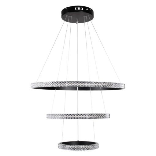 kelvo® DIAMOND KLV-101-0237-V2 Κρεμαστό Φωτιστικό Οροφής LED 100W 10000lm 180° AC 220-240V IP20 Ρυθμιζόμενο Λευκό CCT με Χειριστήριο από 2700K έως 6000K Dimmable – Lumileds SMD Chip – Μαύρο Ματ – Μ60 x Π60 x Υ60cm – 3 Χρόνια Εγγύηση