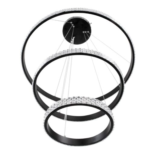 kelvo® DIAMOND KLV-101-0237-V2 Κρεμαστό Φωτιστικό Οροφής LED 100W 10000lm 180° AC 220-240V IP20 Ρυθμιζόμενο Λευκό CCT με Χειριστήριο από 2700K έως 6000K Dimmable – Lumileds SMD Chip – Μαύρο Ματ – Μ60 x Π60 x Υ60cm – 3 Χρόνια Εγγύηση