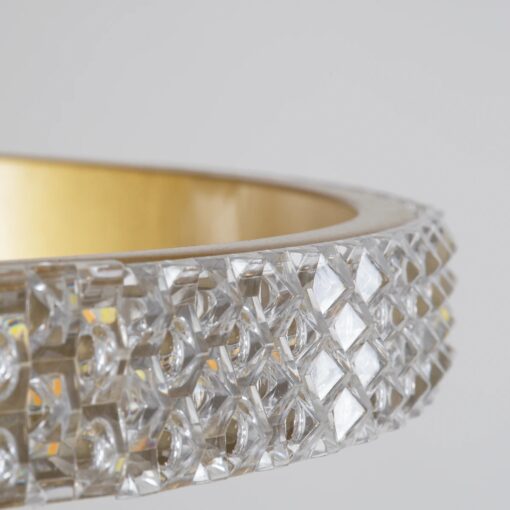 kelvo® DIAMOND KLV-101-0238 Κρεμαστό Φωτιστικό Οροφής LED 100W 10000lm 180° AC 220-240V IP20 Ρυθμιζόμενο Λευκό CCT με Χειριστήριο από 2700K έως 6000K Dimmable – Lumileds SMD Chip – Χρυσό Πλατίνα – Μ60 x Π60 x Υ60cm – 3 Χρόνια Εγγύηση
