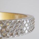 kelvo® DIAMOND KLV-101-0238-V2 Κρεμαστό Φωτιστικό Οροφής LED 100W 10000lm 180° AC 220-240V IP20 Ρυθμιζόμενο Λευκό CCT με Χειριστήριο από 2700K έως 6000K Dimmable – Lumileds SMD Chip – Χρυσό Πλατίνα – Μ60 x Π60 x Υ60cm – 3 Χρόνια Εγγύηση