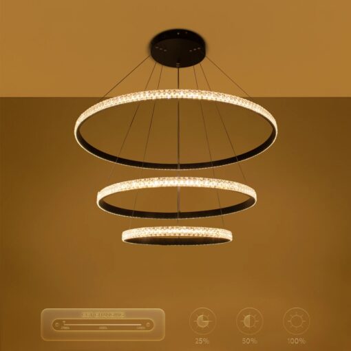 kelvo® DIAMOND KLV-101-0239 Κρεμαστό Φωτιστικό Οροφής LED 120W 12000lm 180° AC 220-240V IP20 Ρυθμιζόμενο Λευκό CCT με Χειριστήριο από 2700K έως 6000K Dimmable – Lumileds SMD Chip – Μαύρο Ματ – Μ80 x Π80 x Υ80cm – 3 Χρόνια Εγγύηση