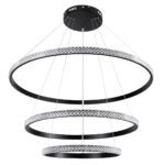 kelvo® DIAMOND KLV-101-0239 Κρεμαστό Φωτιστικό Οροφής LED 120W 12000lm 180° AC 220-240V IP20 Ρυθμιζόμενο Λευκό CCT με Χειριστήριο από 2700K έως 6000K Dimmable – Lumileds SMD Chip – Μαύρο Ματ – Μ80 x Π80 x Υ80cm – 3 Χρόνια Εγγύηση