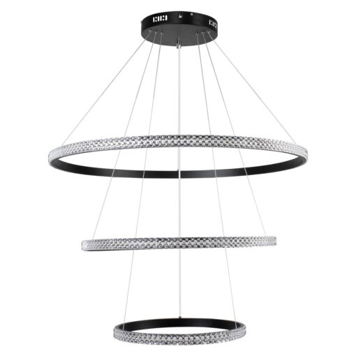kelvo® DIAMOND KLV-101-0239 Κρεμαστό Φωτιστικό Οροφής LED 120W 12000lm 180° AC 220-240V IP20 Ρυθμιζόμενο Λευκό CCT με Χειριστήριο από 2700K έως 6000K Dimmable – Lumileds SMD Chip – Μαύρο Ματ – Μ80 x Π80 x Υ80cm – 3 Χρόνια Εγγύηση