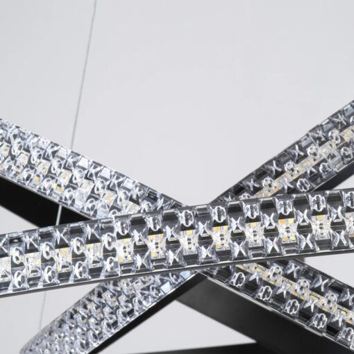 kelvo® DIAMOND KLV-101-0239 Κρεμαστό Φωτιστικό Οροφής LED 120W 12000lm 180° AC 220-240V IP20 Ρυθμιζόμενο Λευκό CCT με Χειριστήριο από 2700K έως 6000K Dimmable – Lumileds SMD Chip – Μαύρο Ματ – Μ80 x Π80 x Υ80cm – 3 Χρόνια Εγγύηση