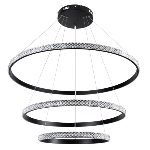 kelvo® DIAMOND KLV-101-0139-V2 Κρεμαστό Φωτιστικό Οροφής LED 120W 12000lm 180° AC 220-240V IP20 Ρυθμιζόμενο Λευκό CCT με Χειριστήριο από 2700K έως 6000K Dimmable – Lumileds SMD Chip – Μαύρο Ματ – Μ80 x Π80 x Υ80cm – 3 Χρόνια Εγγύηση