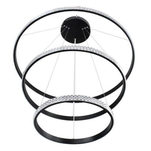 kelvo® DIAMOND KLV-101-0139-V2 Κρεμαστό Φωτιστικό Οροφής LED 120W 12000lm 180° AC 220-240V IP20 Ρυθμιζόμενο Λευκό CCT με Χειριστήριο από 2700K έως 6000K Dimmable – Lumileds SMD Chip – Μαύρο Ματ – Μ80 x Π80 x Υ80cm – 3 Χρόνια Εγγύηση