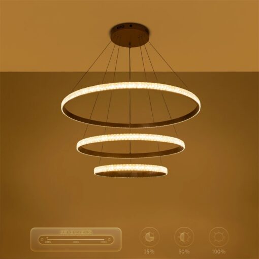 kelvo® DIAMOND KLV-101-0240 Κρεμαστό Φωτιστικό Οροφής LED 120W 12000lm 180° AC 220-240V IP20 Ρυθμιζόμενο Λευκό CCT με Χειριστήριο από 2700K έως 6000K Dimmable – Lumileds SMD Chip – Χρυσό Πλατίνα – Μ80 x Π80 x Υ80cm – 3 Χρόνια Εγγύηση