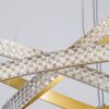 kelvo® DIAMOND KLV-101-0240 Κρεμαστό Φωτιστικό Οροφής LED 120W 12000lm 180° AC 220-240V IP20 Ρυθμιζόμενο Λευκό CCT με Χειριστήριο από 2700K έως 6000K Dimmable – Lumileds SMD Chip – Χρυσό Πλατίνα – Μ80 x Π80 x Υ80cm – 3 Χρόνια Εγγύηση