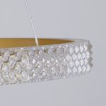 kelvo® DIAMOND KLV-101-0240 Κρεμαστό Φωτιστικό Οροφής LED 120W 12000lm 180° AC 220-240V IP20 Ρυθμιζόμενο Λευκό CCT με Χειριστήριο από 2700K έως 6000K Dimmable – Lumileds SMD Chip – Χρυσό Πλατίνα – Μ80 x Π80 x Υ80cm – 3 Χρόνια Εγγύηση