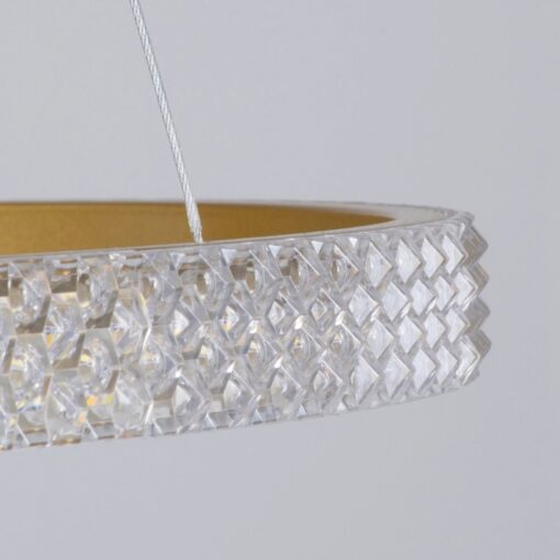 kelvo® DIAMOND KLV-101-0240 Κρεμαστό Φωτιστικό Οροφής LED 120W 12000lm 180° AC 220-240V IP20 Ρυθμιζόμενο Λευκό CCT με Χειριστήριο από 2700K έως 6000K Dimmable – Lumileds SMD Chip – Χρυσό Πλατίνα – Μ80 x Π80 x Υ80cm – 3 Χρόνια Εγγύηση