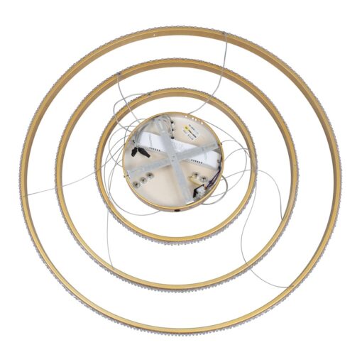 kelvo® DIAMOND KLV-101-0240 Κρεμαστό Φωτιστικό Οροφής LED 120W 12000lm 180° AC 220-240V IP20 Ρυθμιζόμενο Λευκό CCT με Χειριστήριο από 2700K έως 6000K Dimmable – Lumileds SMD Chip – Χρυσό Πλατίνα – Μ80 x Π80 x Υ80cm – 3 Χρόνια Εγγύηση
