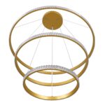 kelvo® DIAMOND KLV-101-0240-V2 Κρεμαστό Φωτιστικό Οροφής LED 120W 12000lm 180° AC 220-240V IP20 Ρυθμιζόμενο Λευκό CCT με Χειριστήριο από 2700K έως 6000K Dimmable – Lumileds SMD Chip – Χρυσό Πλατίνα – Μ80 x Π80 x Υ80cm – 3 Χρόνια Εγγύηση