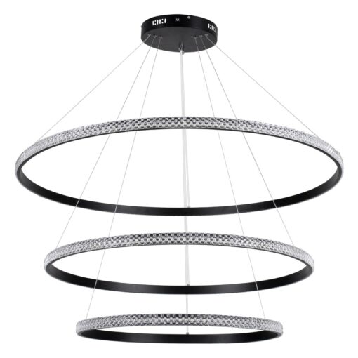 kelvo® DIAMOND KLV-101-0241 Κρεμαστό Φωτιστικό Οροφής LED 150W 15000lm 180° AC 220-240V IP20 Ρυθμιζόμενο Λευκό CCT με Χειριστήριο από 2700K έως 6000K Dimmable – Lumileds SMD Chip – Μαύρο Ματ – Μ100 x Π100 x Υ100cm – 3 Χρόνια Εγγύηση