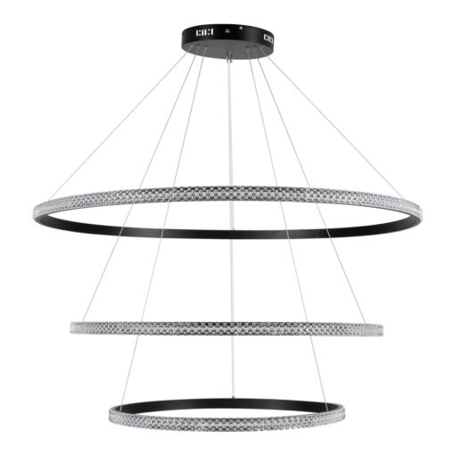 kelvo® DIAMOND KLV-101-0241 Κρεμαστό Φωτιστικό Οροφής LED 150W 15000lm 180° AC 220-240V IP20 Ρυθμιζόμενο Λευκό CCT με Χειριστήριο από 2700K έως 6000K Dimmable – Lumileds SMD Chip – Μαύρο Ματ – Μ100 x Π100 x Υ100cm – 3 Χρόνια Εγγύηση