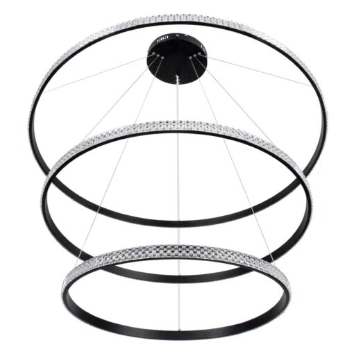 kelvo® DIAMOND KLV-101-0241 Κρεμαστό Φωτιστικό Οροφής LED 150W 15000lm 180° AC 220-240V IP20 Ρυθμιζόμενο Λευκό CCT με Χειριστήριο από 2700K έως 6000K Dimmable – Lumileds SMD Chip – Μαύρο Ματ – Μ100 x Π100 x Υ100cm – 3 Χρόνια Εγγύηση