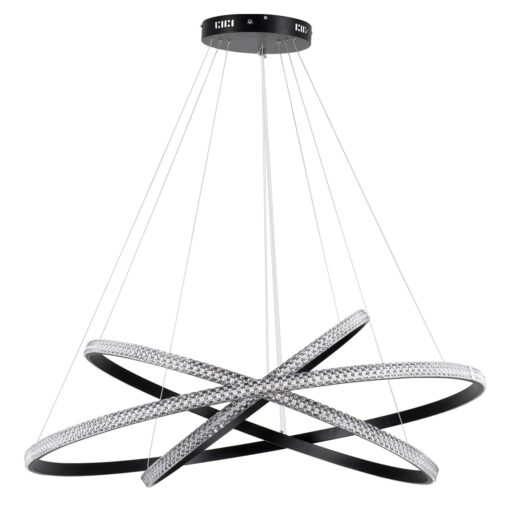 kelvo® DIAMOND KLV-101-0241 Κρεμαστό Φωτιστικό Οροφής LED 150W 15000lm 180° AC 220-240V IP20 Ρυθμιζόμενο Λευκό CCT με Χειριστήριο από 2700K έως 6000K Dimmable – Lumileds SMD Chip – Μαύρο Ματ – Μ100 x Π100 x Υ100cm – 3 Χρόνια Εγγύηση