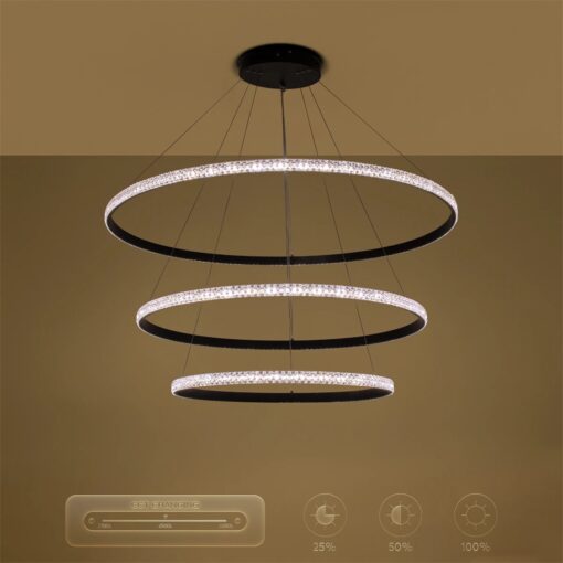 kelvo® DIAMOND KLV-101-0241-V2 Κρεμαστό Φωτιστικό Οροφής LED 150W 15000lm 180° AC 220-240V IP20 Ρυθμιζόμενο Λευκό CCT με Χειριστήριο από 2700K έως 6000K Dimmable – Lumileds SMD Chip – Μαύρο Ματ – Μ100 x Π100 x Υ100cm – 3 Χρόνια Εγγύηση