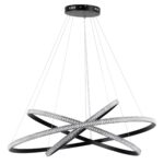 kelvo® DIAMOND KLV-101-0241-V2 Κρεμαστό Φωτιστικό Οροφής LED 150W 15000lm 180° AC 220-240V IP20 Ρυθμιζόμενο Λευκό CCT με Χειριστήριο από 2700K έως 6000K Dimmable – Lumileds SMD Chip – Μαύρο Ματ – Μ100 x Π100 x Υ100cm – 3 Χρόνια Εγγύηση