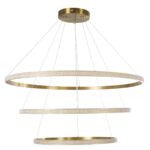 kelvo® DIAMOND KLV-101-0242 Κρεμαστό Φωτιστικό Οροφής LED 150W 15000lm 180° AC 220-240V IP20 Ρυθμιζόμενο Λευκό CCT με Χειριστήριο από 2700K έως 6000K Dimmable – Lumileds SMD Chip – Χρυσό Πλατίνα – Μ100 x Π100 x Υ100cm – 3 Χρόνια Εγγύηση