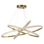 kelvo® DIAMOND KLV-101-0242-V2 Κρεμαστό Φωτιστικό Οροφής LED 150W 15000lm 180° AC 220-240V IP20 Ρυθμιζόμενο Λευκό CCT με Χειριστήριο από 2700K έως 6000K Dimmable – Lumileds SMD Chip – Χρυσό Πλατίνα – Μ100 x Π100 x Υ100cm – 3 Χρόνια Εγγύηση