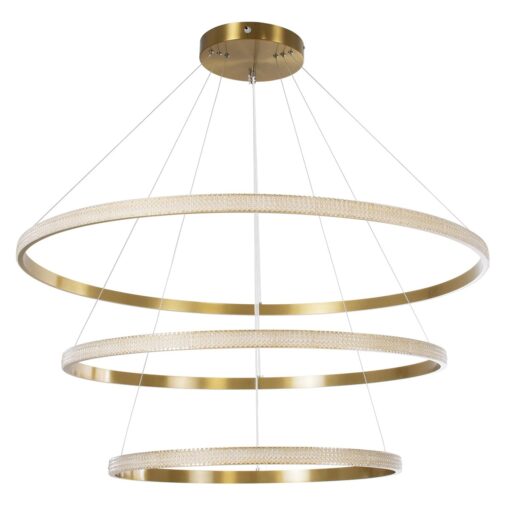 kelvo® DIAMOND KLV-101-0242-V2 Κρεμαστό Φωτιστικό Οροφής LED 150W 15000lm 180° AC 220-240V IP20 Ρυθμιζόμενο Λευκό CCT με Χειριστήριο από 2700K έως 6000K Dimmable – Lumileds SMD Chip – Χρυσό Πλατίνα – Μ100 x Π100 x Υ100cm – 3 Χρόνια Εγγύηση