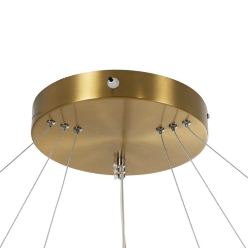 kelvo® DIAMOND KLV-101-0242-V2 Κρεμαστό Φωτιστικό Οροφής LED 150W 15000lm 180° AC 220-240V IP20 Ρυθμιζόμενο Λευκό CCT με Χειριστήριο από 2700K έως 6000K Dimmable – Lumileds SMD Chip – Χρυσό Πλατίνα – Μ100 x Π100 x Υ100cm – 3 Χρόνια Εγγύηση