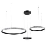 kelvo® DIAMOND KLV-101-0243 Κρεμαστό Φωτιστικό Οροφής LED 100W 10000lm 180° AC 220-240V IP20 Ρυθμιζόμενο Λευκό CCT με Χειριστήριο από 2700K έως 6000K Dimmable – Lumileds SMD Chip – Μαύρο Ματ – Μ110 x Π110 x Υ60cm – 3 Χρόνια Εγγύηση
