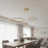 kelvo® DIAMOND KLV-101-0244 Κρεμαστό Φωτιστικό Οροφής LED 100W 10000lm 180° AC 220-240V IP20 Ρυθμιζόμενο Λευκό CCT με Χειριστήριο από 2700K έως 6000K Dimmable – Lumileds SMD Chip – Χρυσό Πλατίνα – Μ110 x Π110 x Υ60cm – 3 Χρόνια Εγγύηση