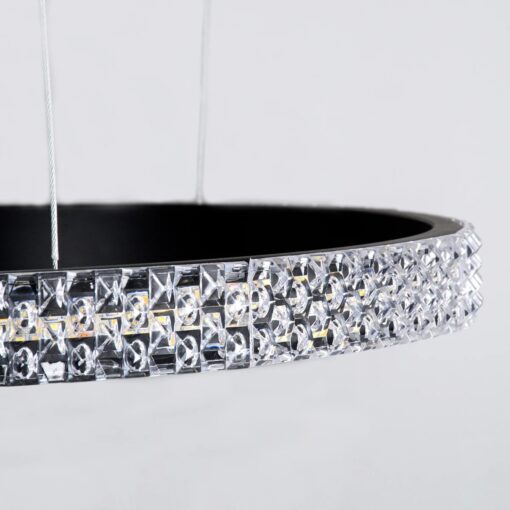 kelvo® DIAMOND KLV-101-0245 Κρεμαστό Φωτιστικό Οροφής LED 150W 15000lm 180° AC 220-240V IP20 Ρυθμιζόμενο Λευκό CCT με Χειριστήριο από 2700K έως 6000K Dimmable – Lumileds SMD Chip – Μαύρο Ματ – Μ170 x Π170 x Υ60cm – 3 Χρόνια Εγγύηση