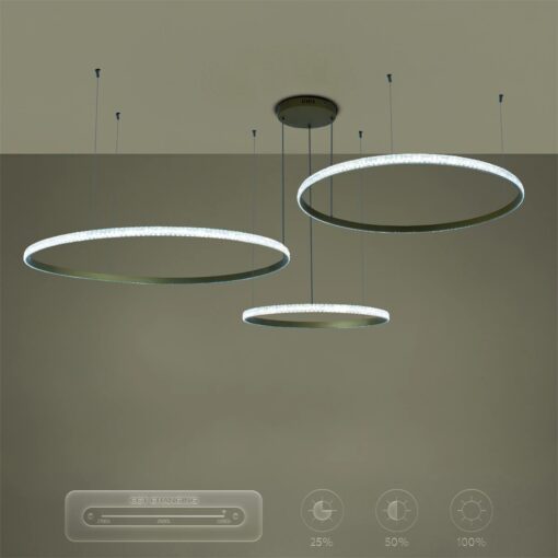 kelvo® DIAMOND KLV-101-0246 Κρεμαστό Φωτιστικό Οροφής LED 150W 15000lm 180° AC 220-240V IP20 Ρυθμιζόμενο Λευκό CCT με Χειριστήριο από 2700K έως 6000K Dimmable – Lumileds SMD Chip – Χρυσό Πλατίνα – Μ170 x Π170 x Υ60cm – 3 Χρόνια Εγγύηση