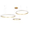 kelvo® DIAMOND KLV-101-0246 Κρεμαστό Φωτιστικό Οροφής LED 150W 15000lm 180° AC 220-240V IP20 Ρυθμιζόμενο Λευκό CCT με Χειριστήριο από 2700K έως 6000K Dimmable – Lumileds SMD Chip – Χρυσό Πλατίνα – Μ170 x Π170 x Υ60cm – 3 Χρόνια Εγγύηση