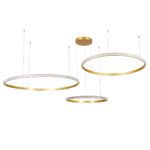 kelvo® DIAMOND KLV-101-0246 Κρεμαστό Φωτιστικό Οροφής LED 150W 15000lm 180° AC 220-240V IP20 Ρυθμιζόμενο Λευκό CCT με Χειριστήριο από 2700K έως 6000K Dimmable – Lumileds SMD Chip – Χρυσό Πλατίνα – Μ170 x Π170 x Υ60cm – 3 Χρόνια Εγγύηση
