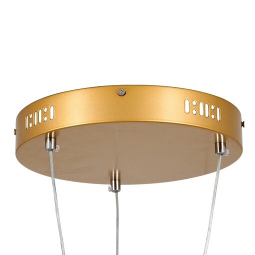 kelvo® DIAMOND KLV-101-0246 Κρεμαστό Φωτιστικό Οροφής LED 150W 15000lm 180° AC 220-240V IP20 Ρυθμιζόμενο Λευκό CCT με Χειριστήριο από 2700K έως 6000K Dimmable – Lumileds SMD Chip – Χρυσό Πλατίνα – Μ170 x Π170 x Υ60cm – 3 Χρόνια Εγγύηση