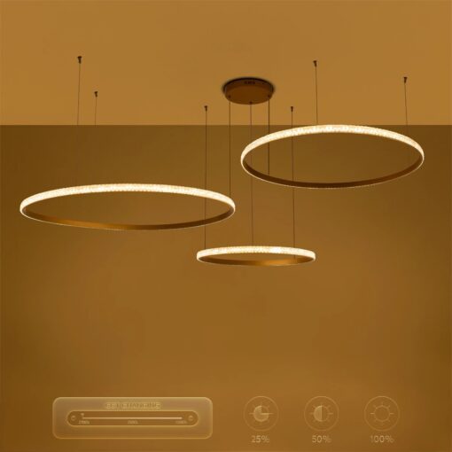 kelvo® DIAMOND KLV-101-0246 Κρεμαστό Φωτιστικό Οροφής LED 150W 15000lm 180° AC 220-240V IP20 Ρυθμιζόμενο Λευκό CCT με Χειριστήριο από 2700K έως 6000K Dimmable – Lumileds SMD Chip – Χρυσό Πλατίνα – Μ170 x Π170 x Υ60cm – 3 Χρόνια Εγγύηση