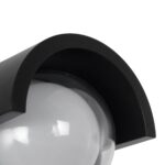 kelvo® NEXA KLV-101-0253 Φωτιστικό Τοίχου / Απλίκα LED 6W 360lm 180° AC 220-240V Αδιάβροχο IP65 Μπλε – Sanan SMD Chip & TÜV SÜD Driver – Μαύρο Ματ – Μ11 x Π9 x Υ11cm – 5 Χρόνια Εγγύηση