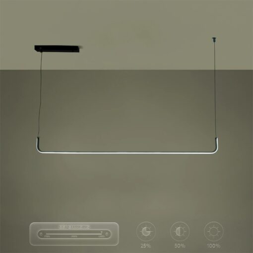 kelvo® LINARIA KLV-101-0255 Κρεμαστό Φωτιστικό Οροφής LED 36W 3600lm 180° AC 220-240V IP20 Ρυθμιζόμενο Λευκό CCT με Χειριστήριο από 2700K έως 6000K Dimmable – Lumileds SMD Chip – Μαύρο Ματ – Μ120 x Π2 x Υ10cm – 3 Χρόνια Εγγύηση