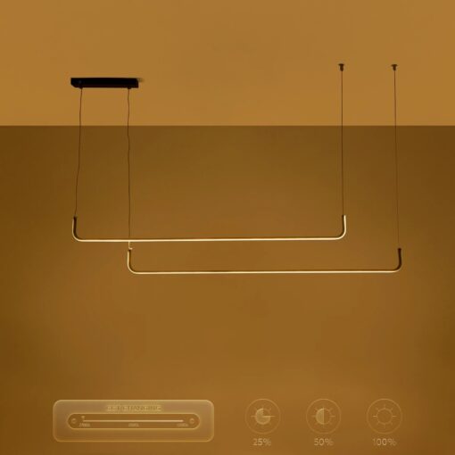 kelvo® LINARIA KLV-101-0258-V2 Κρεμαστό Φωτιστικό Οροφής LED 72W 7200lm 180° AC 220-240V IP20 Ρυθμιζόμενο Λευκό CCT με Χειριστήριο από 2700K έως 6000K Dimmable – Lumileds SMD Chip – Μαύρο Ματ – Μ220 x Π4 x Υ25cm – 3 Χρόνια Εγγύηση