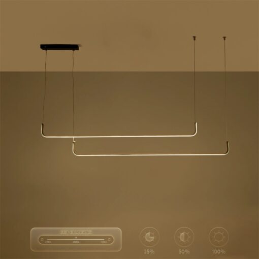 kelvo® LINARIA KLV-101-0258-V2 Κρεμαστό Φωτιστικό Οροφής LED 72W 7200lm 180° AC 220-240V IP20 Ρυθμιζόμενο Λευκό CCT με Χειριστήριο από 2700K έως 6000K Dimmable – Lumileds SMD Chip – Μαύρο Ματ – Μ220 x Π4 x Υ25cm – 3 Χρόνια Εγγύηση