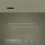 kelvo® LINARIA KLV-101-0258-V2 Κρεμαστό Φωτιστικό Οροφής LED 72W 7200lm 180° AC 220-240V IP20 Ρυθμιζόμενο Λευκό CCT με Χειριστήριο από 2700K έως 6000K Dimmable – Lumileds SMD Chip – Μαύρο Ματ – Μ220 x Π4 x Υ25cm – 3 Χρόνια Εγγύηση