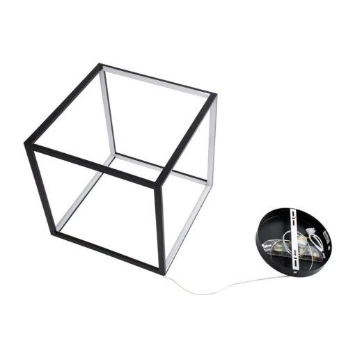 kelvo® KIBOO KLV-101-0261 Κρεμαστό Φωτιστικό Οροφής LED 36W 3600lm 360° AC 220-240V IP20 Ρυθμιζόμενο Λευκό CCT με Χειριστήριο από 2700K έως 6000K Dimmable – Lumileds SMD Chip – Μαύρο Ματ – Μ40 x Π40 x Υ40cm – 3 Χρόνια Εγγύηση
